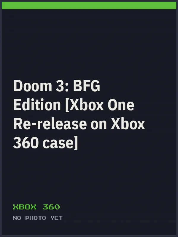 Doom 3: BFG Edition [Xbox One Re-release on Xbox 360 case], Xbox 360