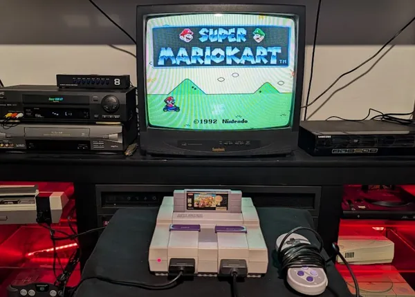 Super Mario Kart, the photo from the post